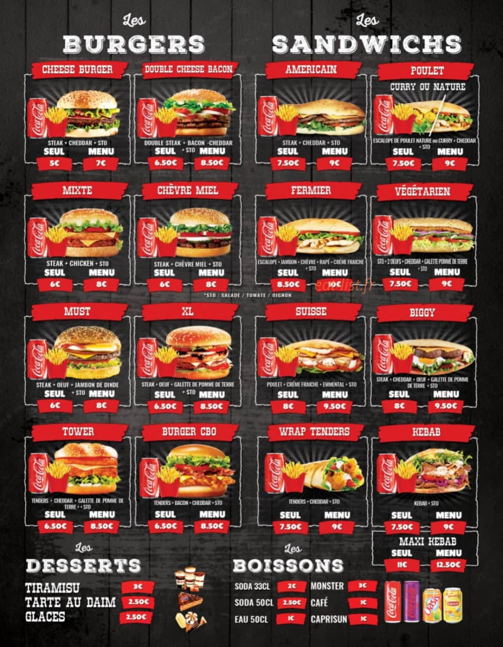 Les 3 Saveurs — carte page 1