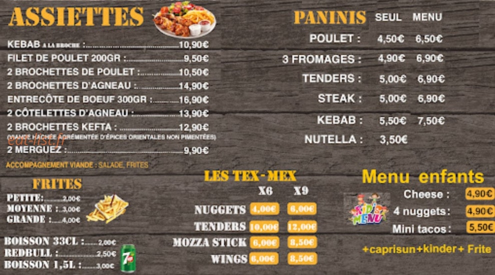 O'Régal — carte page 1