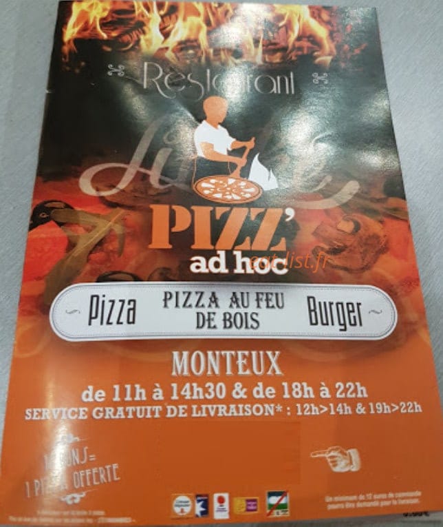Pizz Ad Hoc — carte page 1