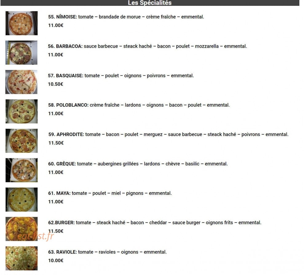 Planet'pizza & Co — carte page 6