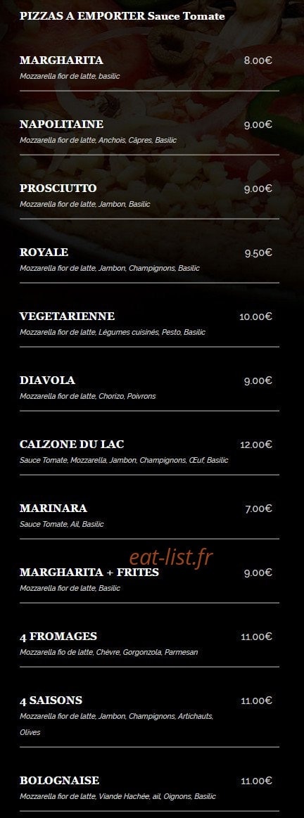 Snack De La Dune — carte page 2