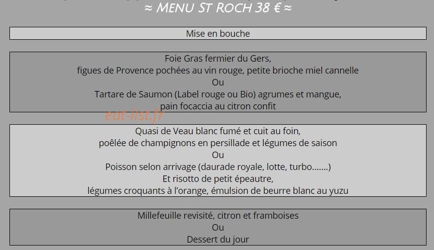 Auberge Saint Roch — carte page 3