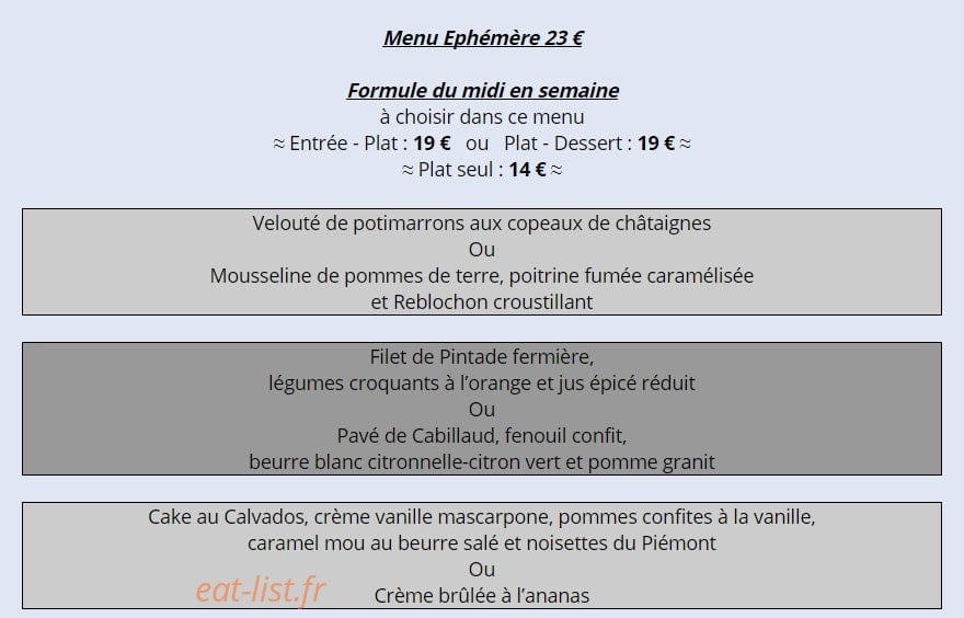 Auberge Saint Roch — carte page 2
