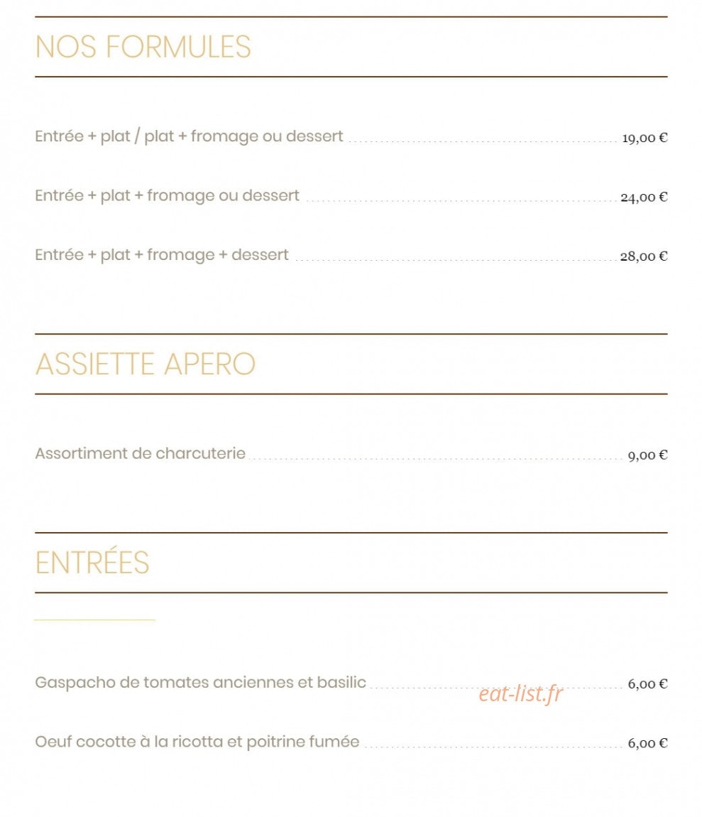 Carré Gourmand — carte page 1