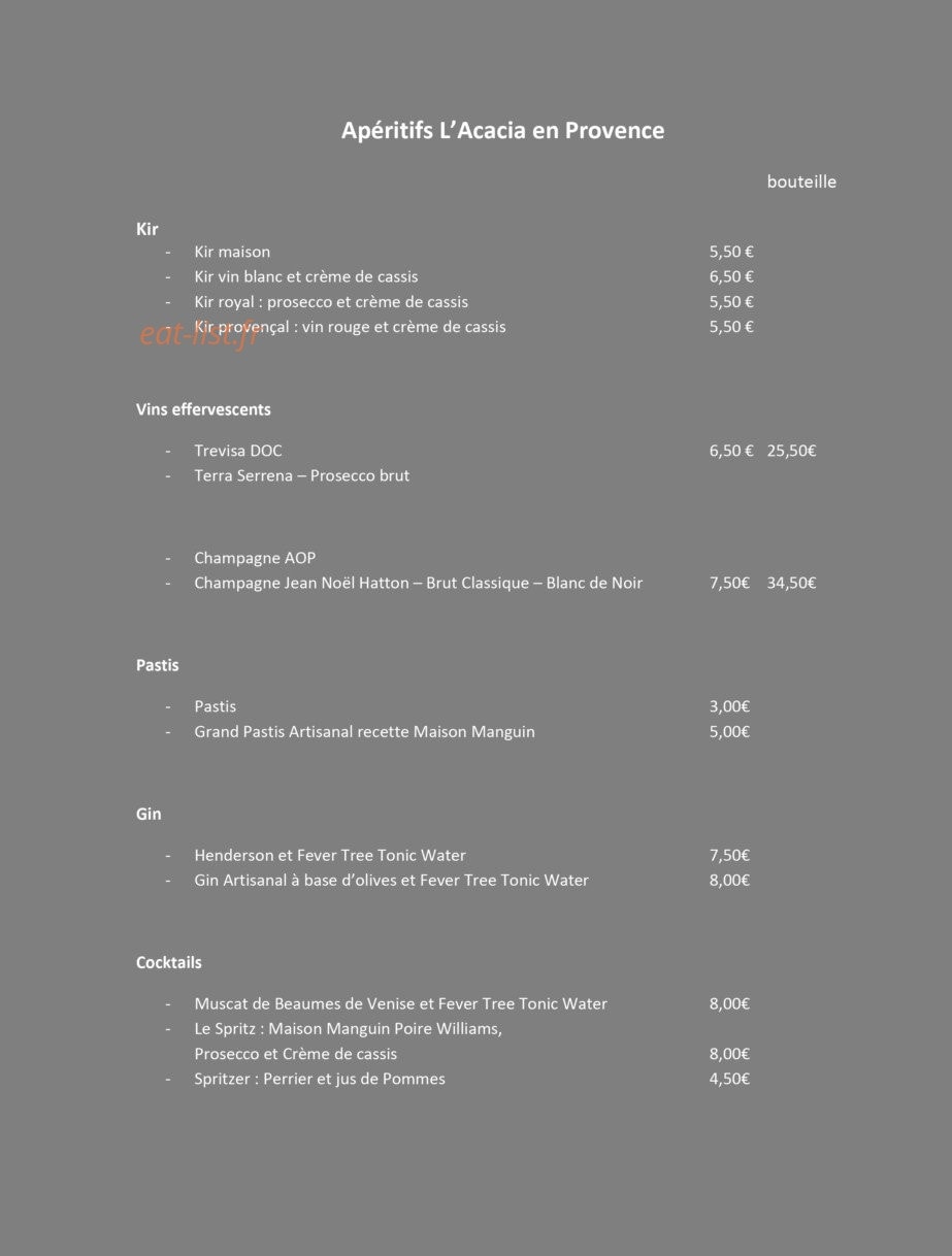 Acacia en Provence — carte page 1