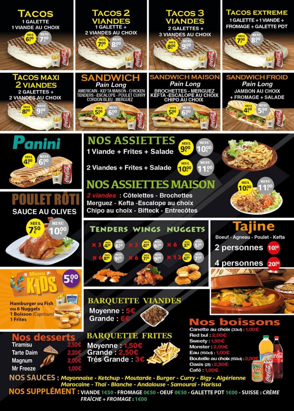 Boucherie Sandwicherie De L'Observance — carte page 2