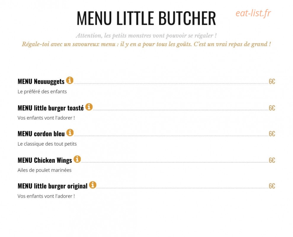 Brut Butcher — carte page 8