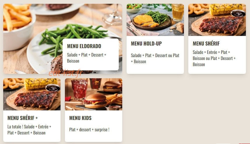 Buffalo Grill — carte page 10