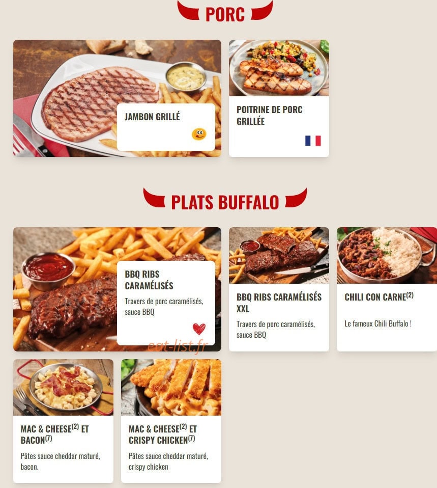 Buffalo Grill — carte page 4