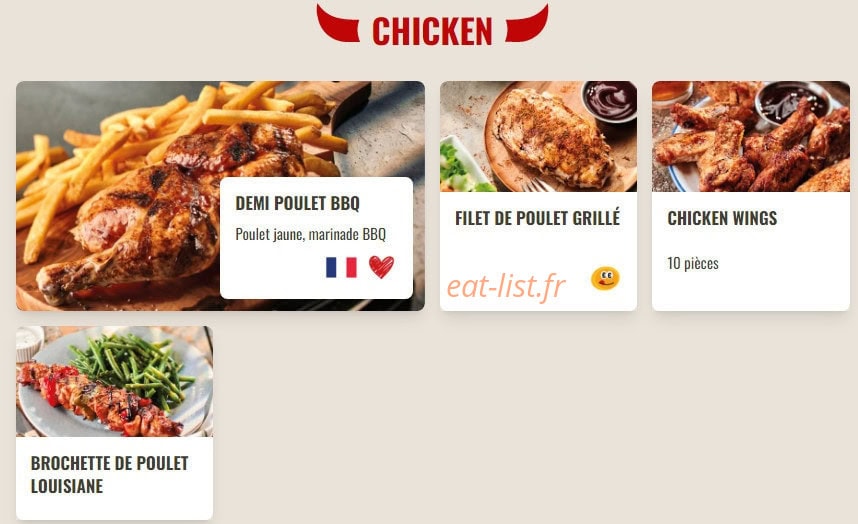 Buffalo Grill — carte page 7