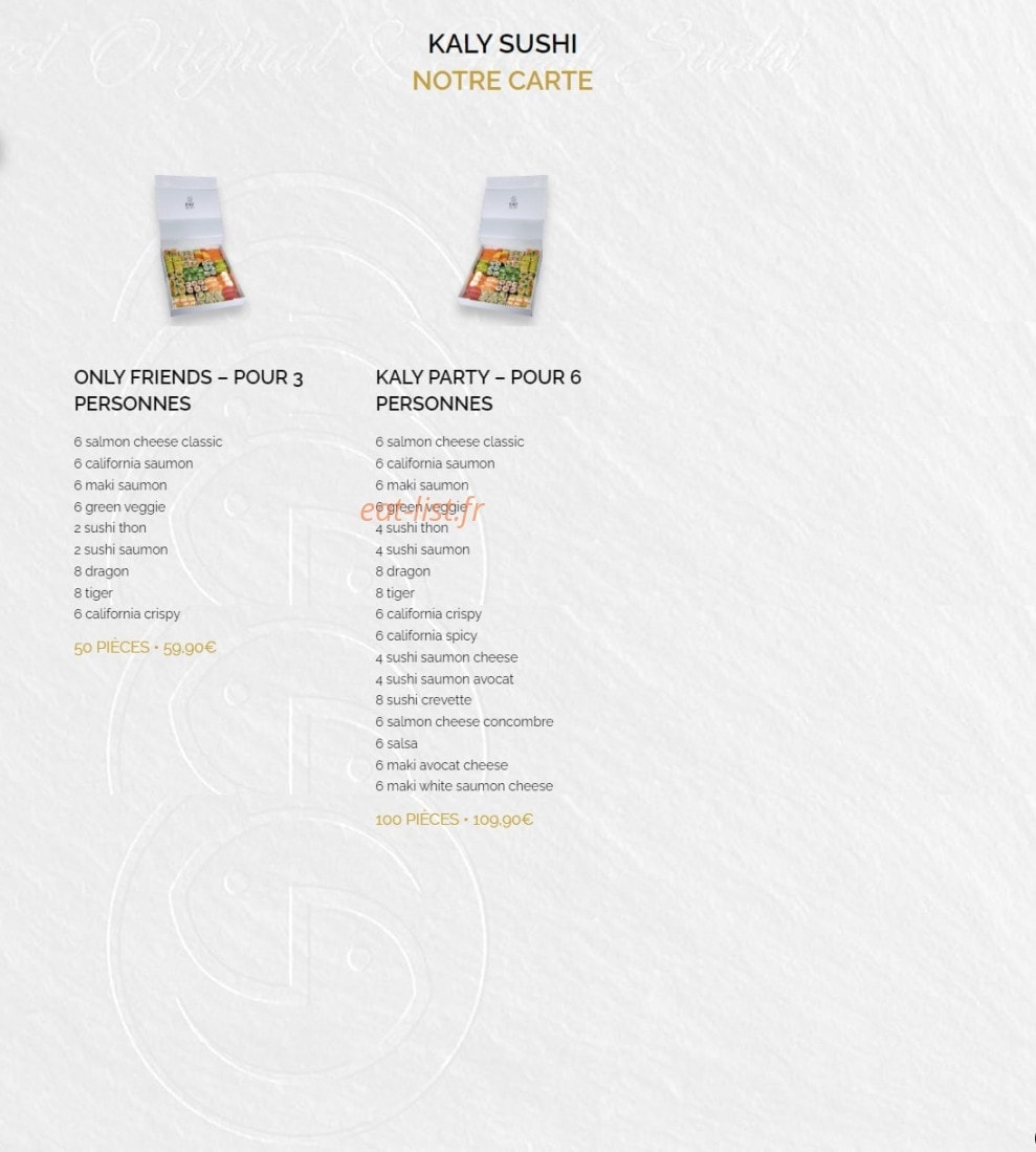 Kaly Sushi — carte page 3
