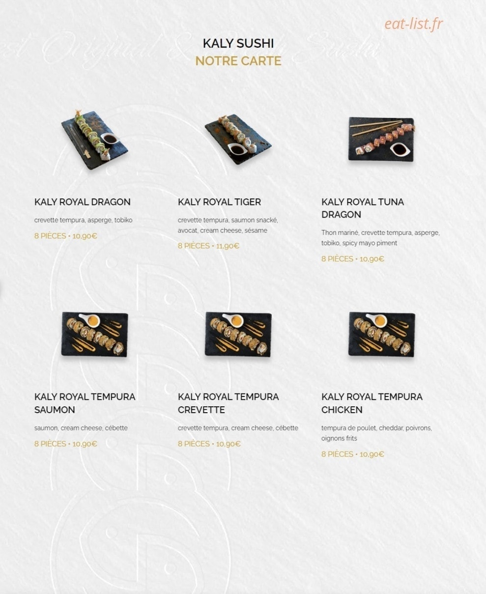 Kaly Sushi — carte page 15