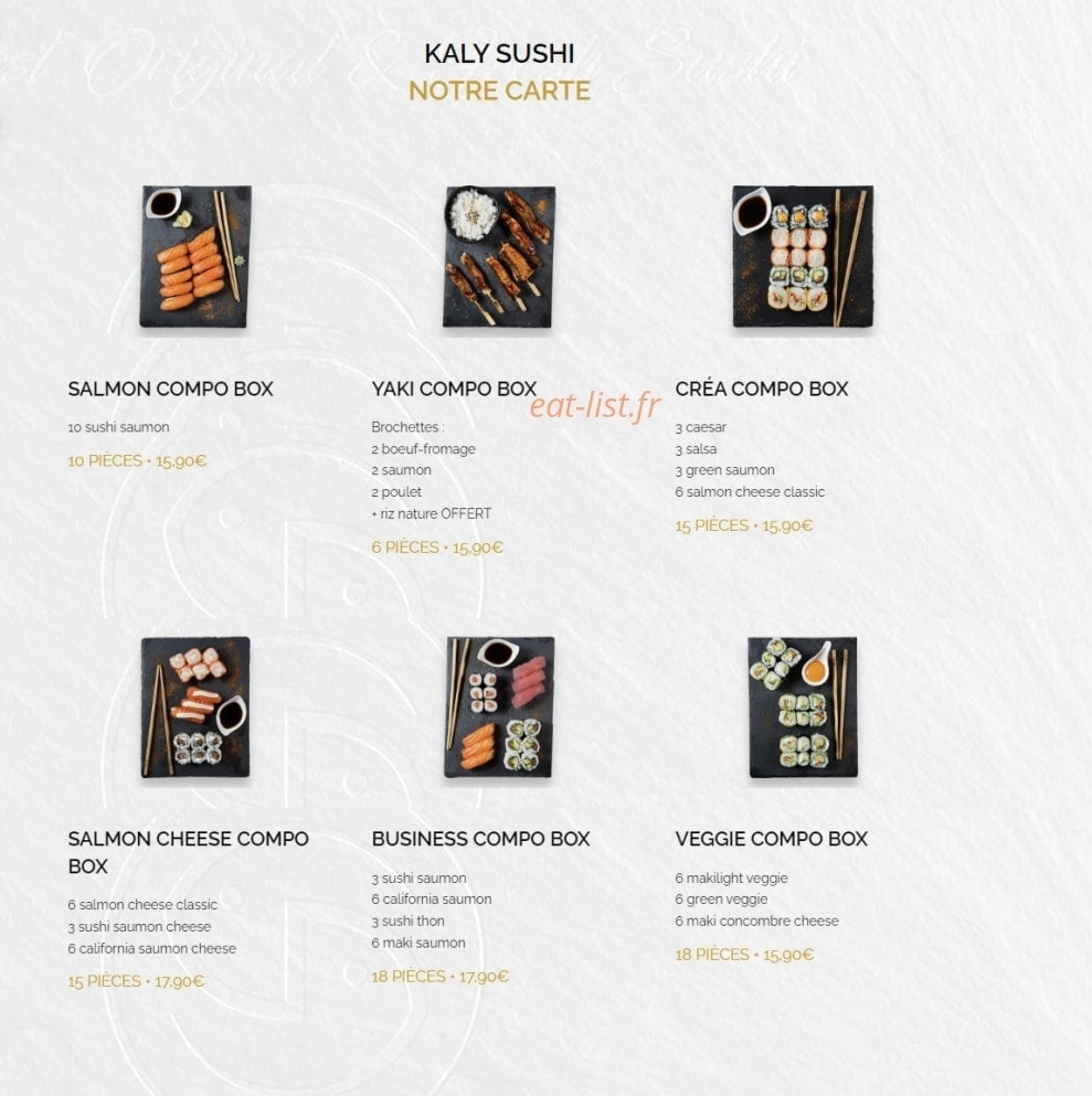 Kaly Sushi — carte page 2