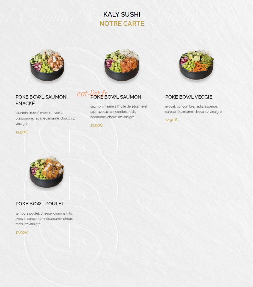 Kaly Sushi — carte page 5