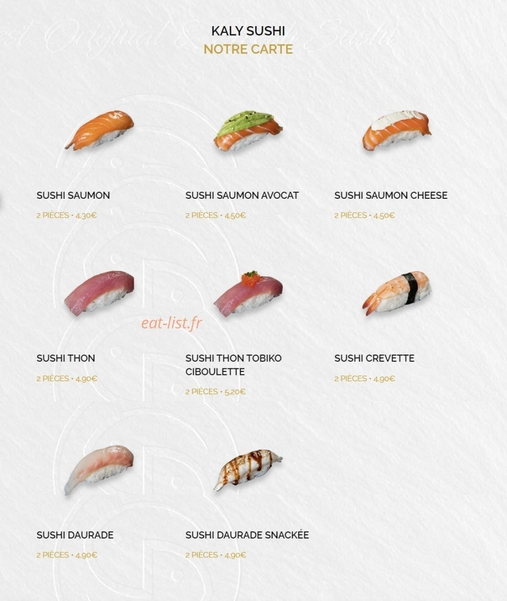 Kaly Sushi — carte page 10