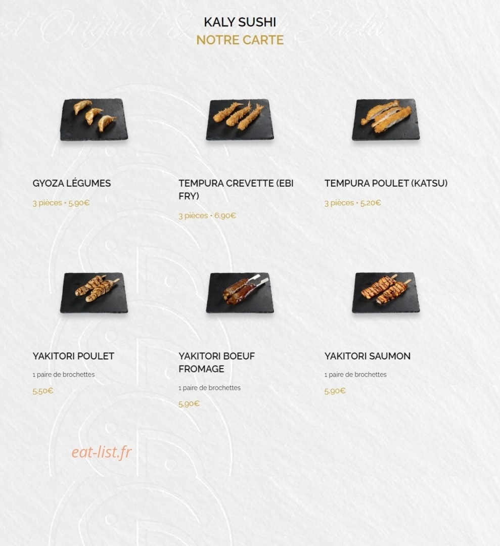 Kaly Sushi — carte page 7