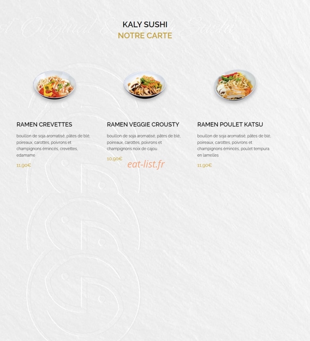 Kaly Sushi — carte page 6
