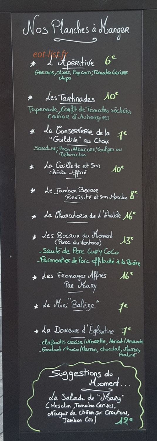L'étable Du Comtat — carte page 1
