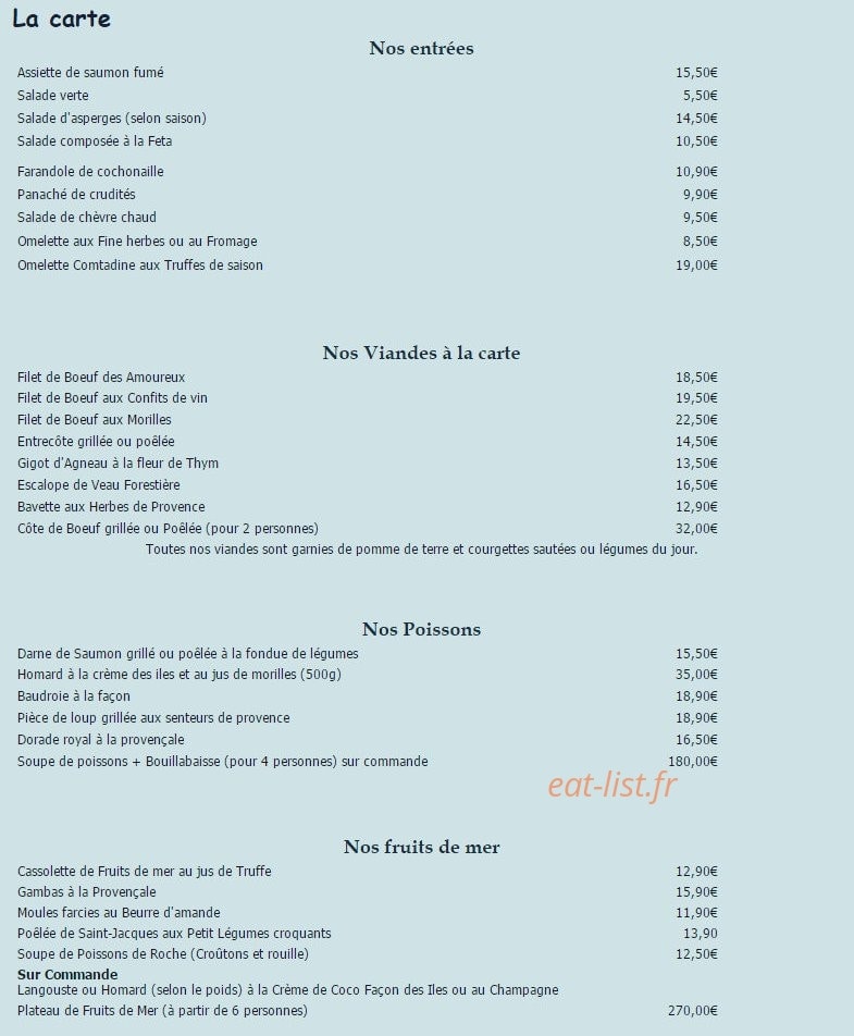 La Lavande — carte page 3