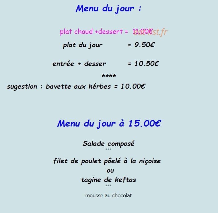 La Lavande — carte page 1