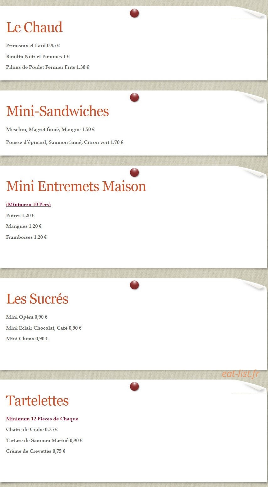 La Petite Fontaine — carte page 6