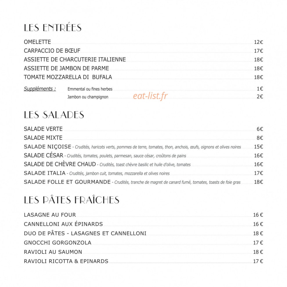 La Taverna Salato — carte page 1