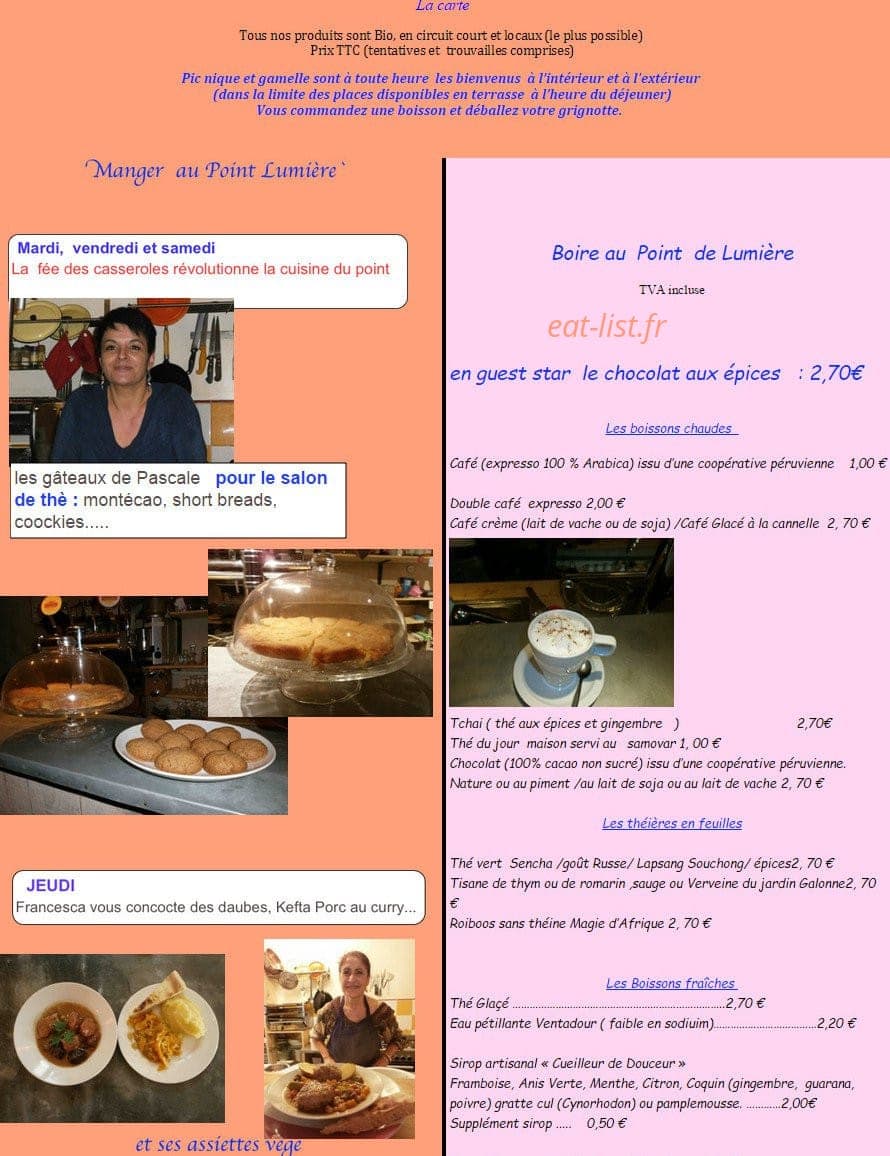 Le Point de Lumière — carte page 1
