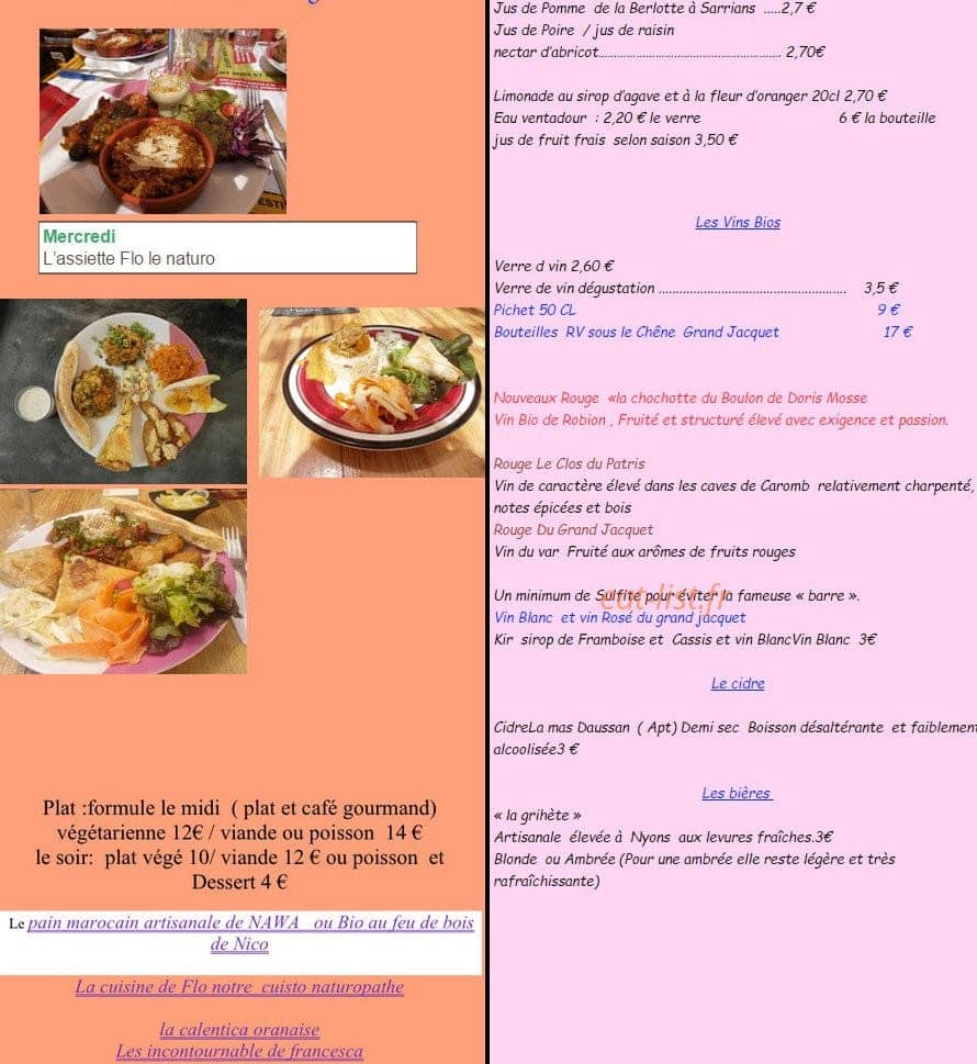 Le Point de Lumière — carte page 2