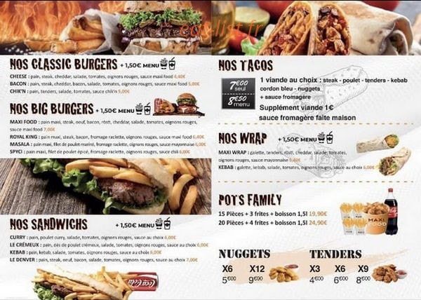 Maxi food — carte page 3