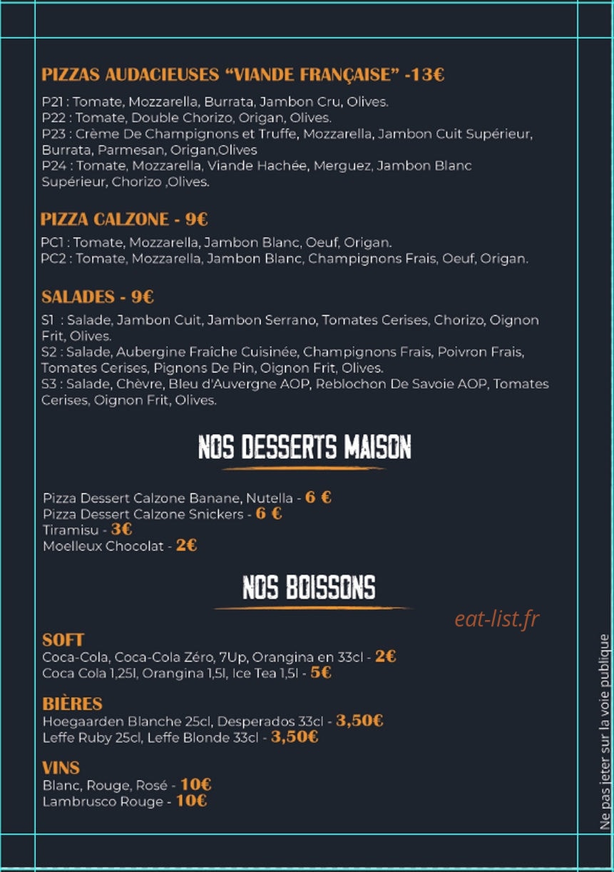 Pizza Carpentras — carte page 3