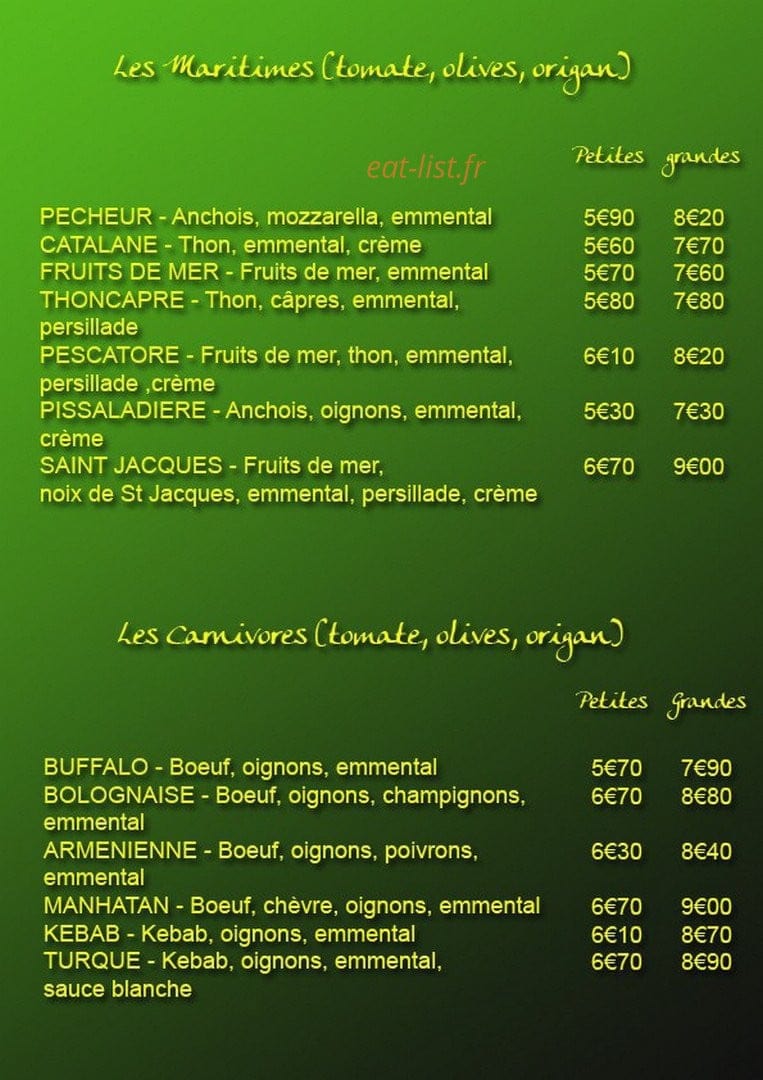 Pizza Napoli — carte page 3