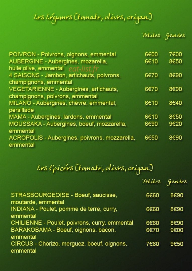 Pizza Napoli — carte page 4