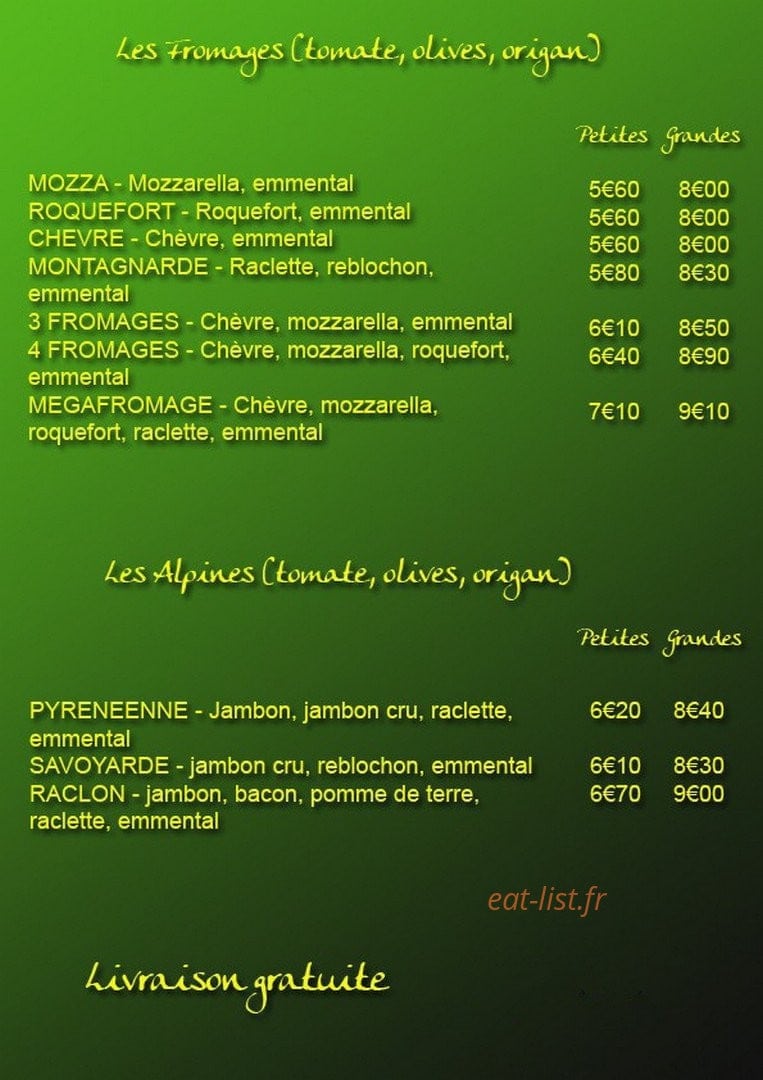 Pizza Napoli — carte page 2