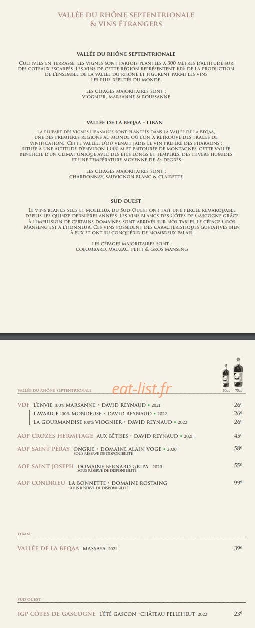 Bistrot de la Gare — carte page 4