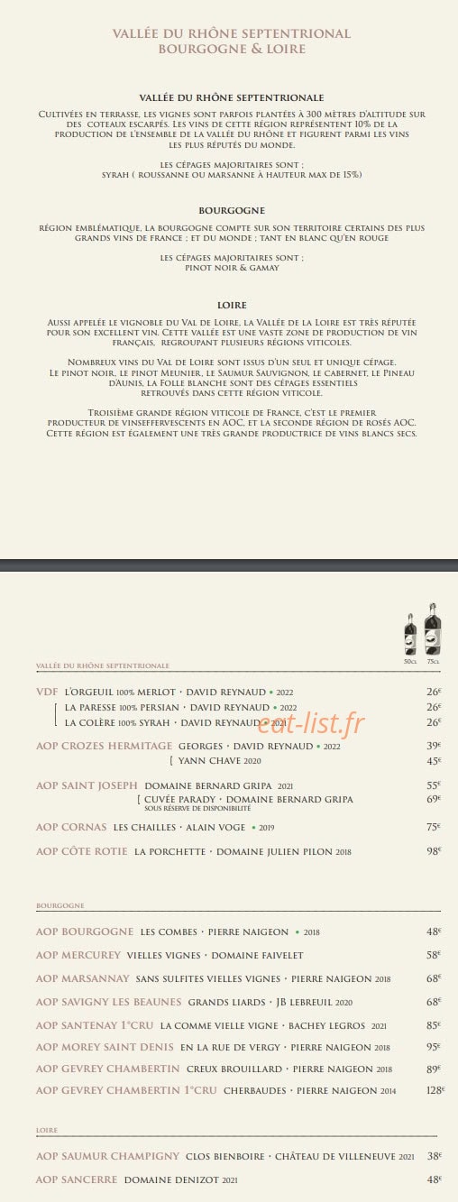 Bistrot de la Gare — carte page 9