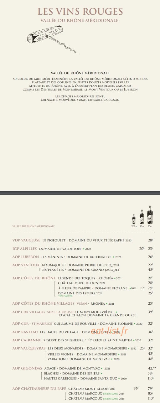 Bistrot de la Gare — carte page 7