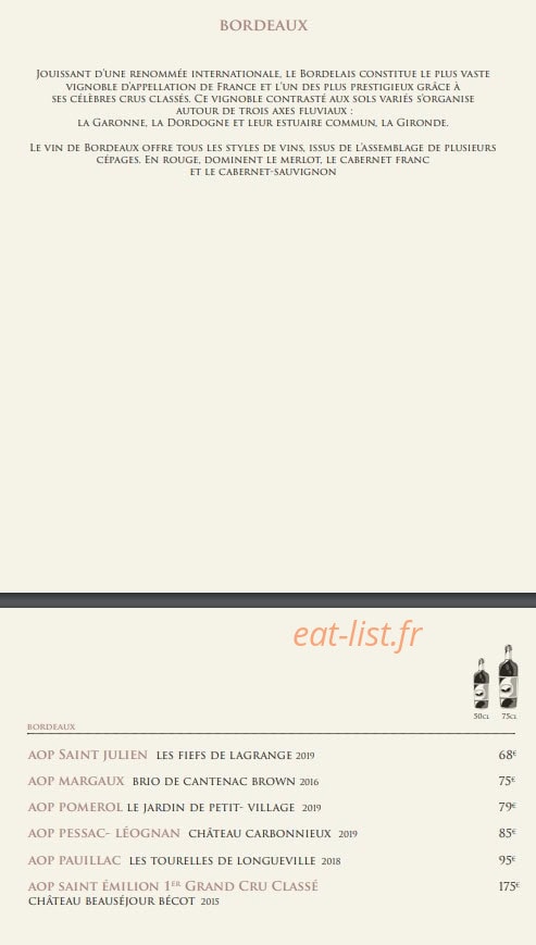 Bistrot de la Gare — carte page 10