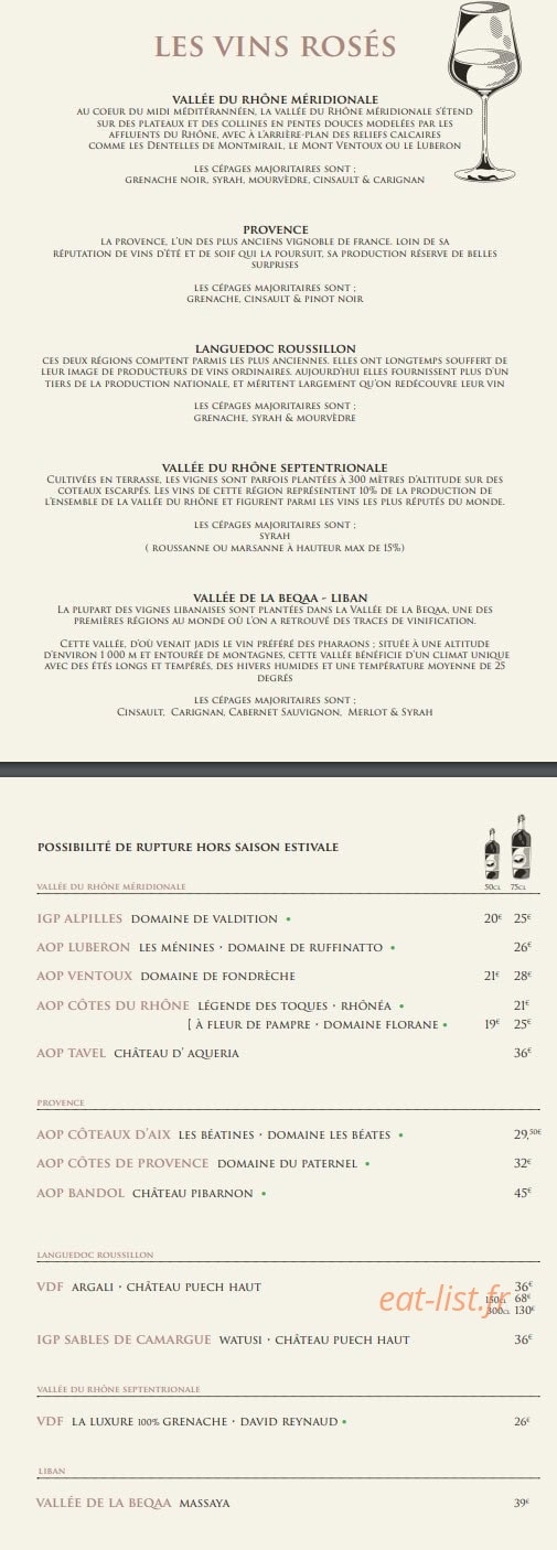 Bistrot de la Gare — carte page 6