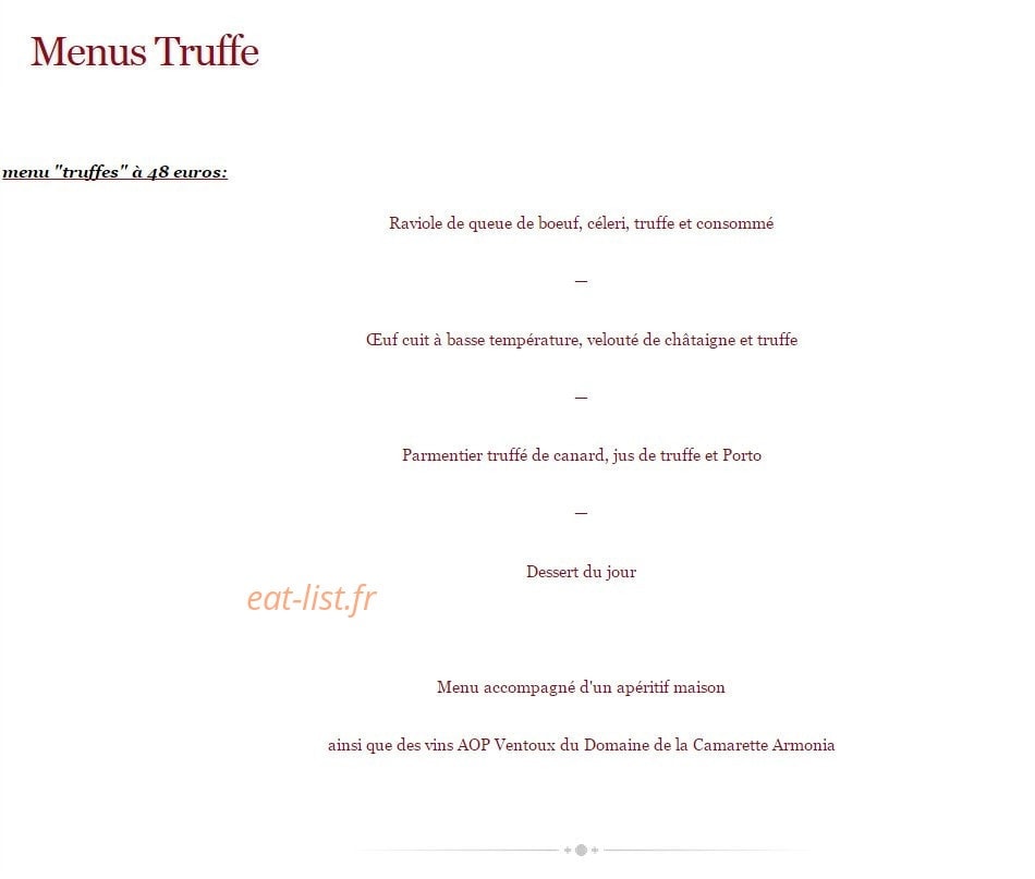 Domaine de La Camarette — carte page 1