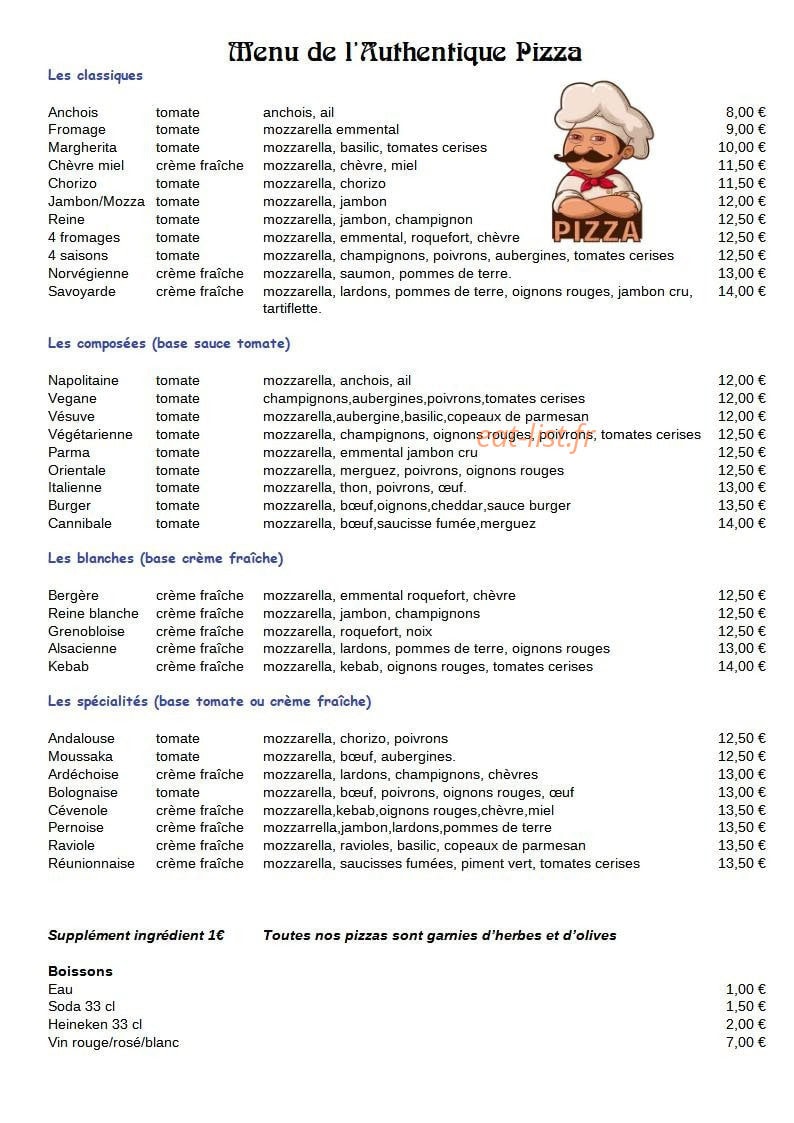 L’Authentique — carte page 1