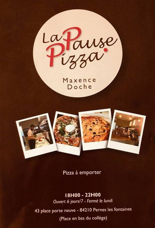 La Pause Pizza — carte page 1