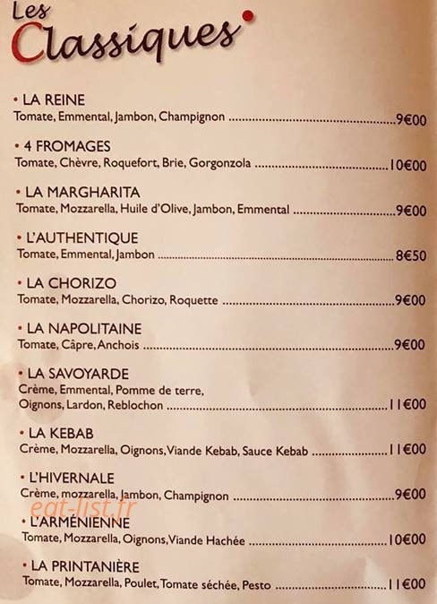 La Pause Pizza — carte page 2