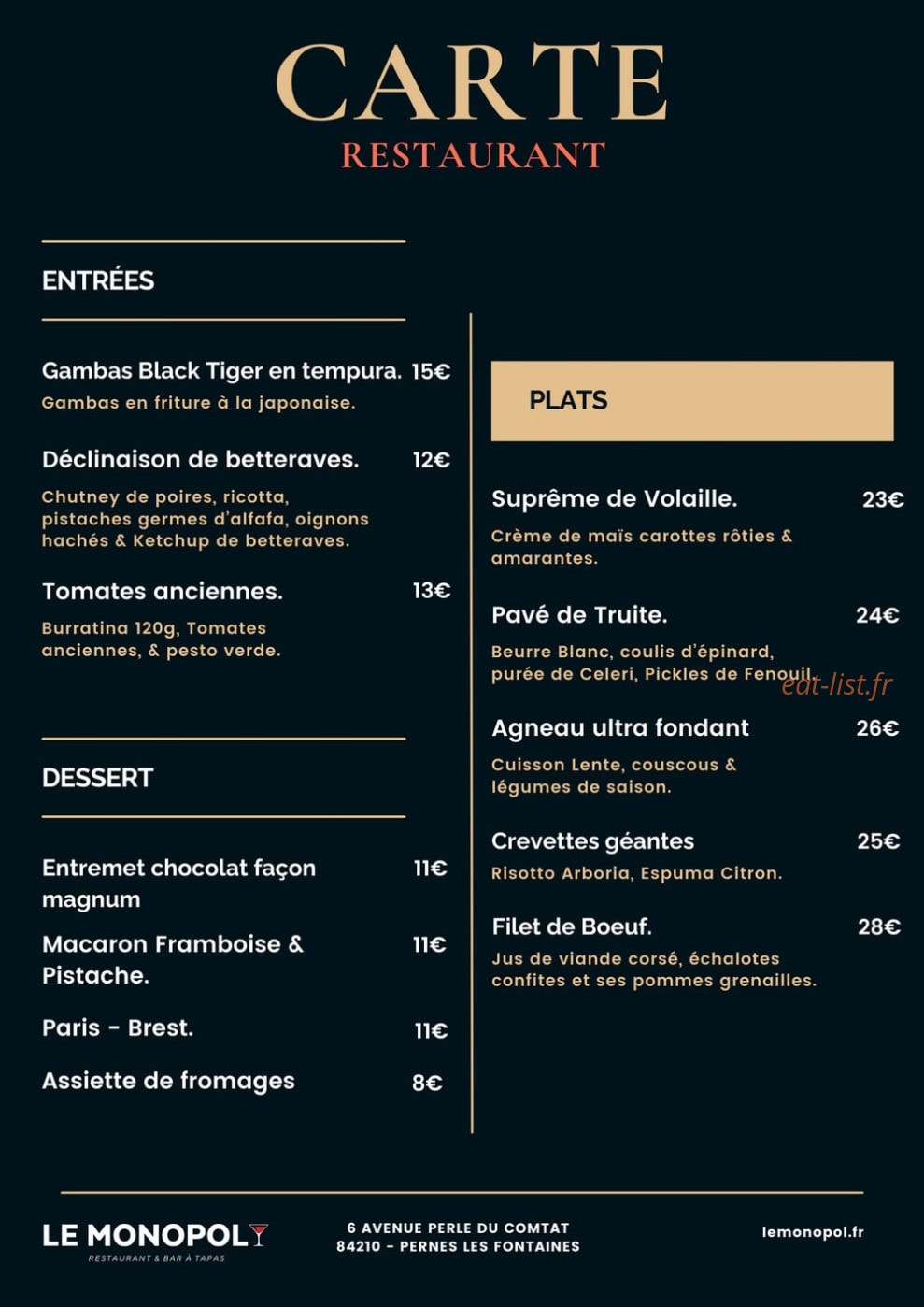 Le Monopol — carte page 1