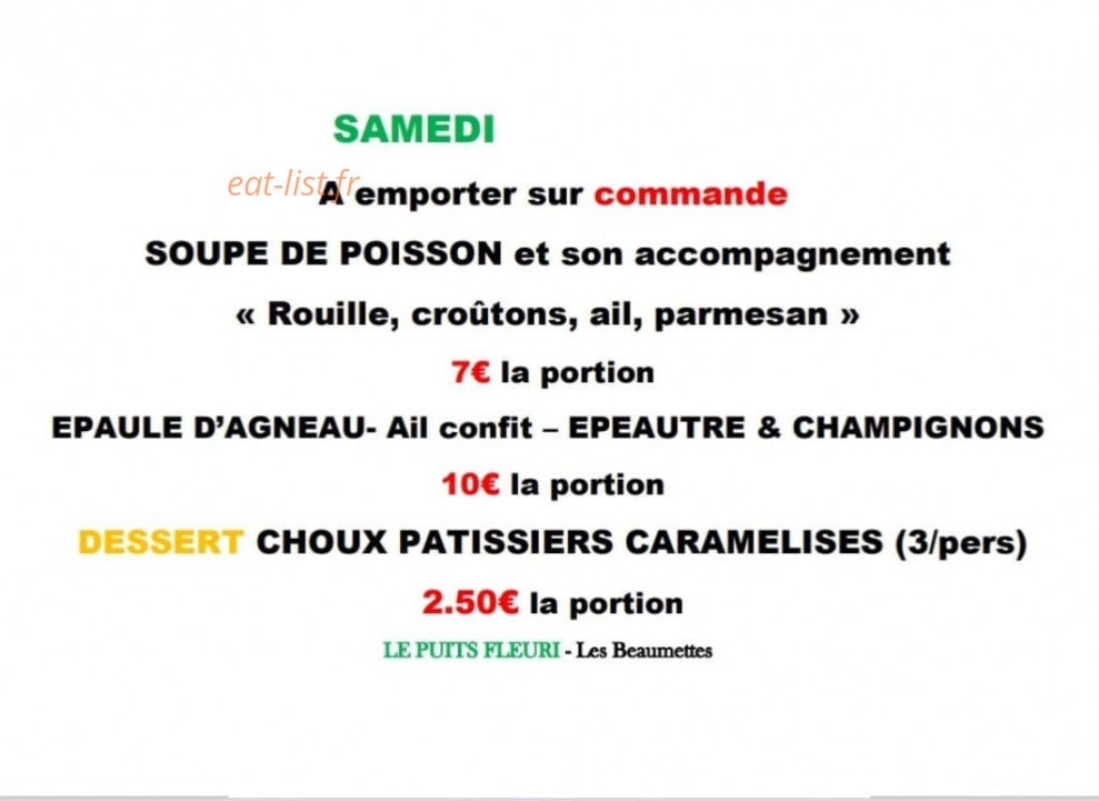 Le Puits Fleuri — carte page 1