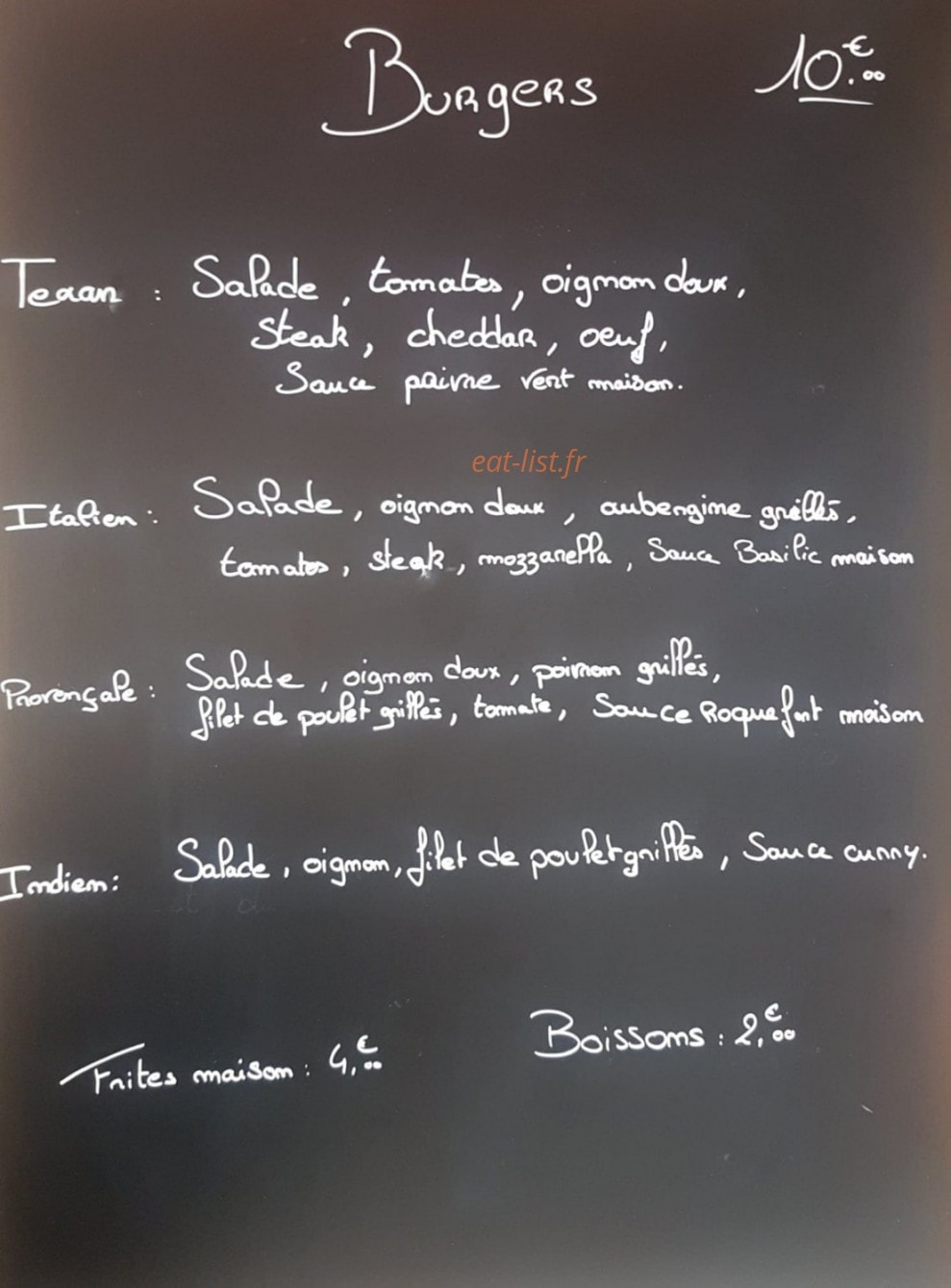 Restaurant les cèdres — carte page 2