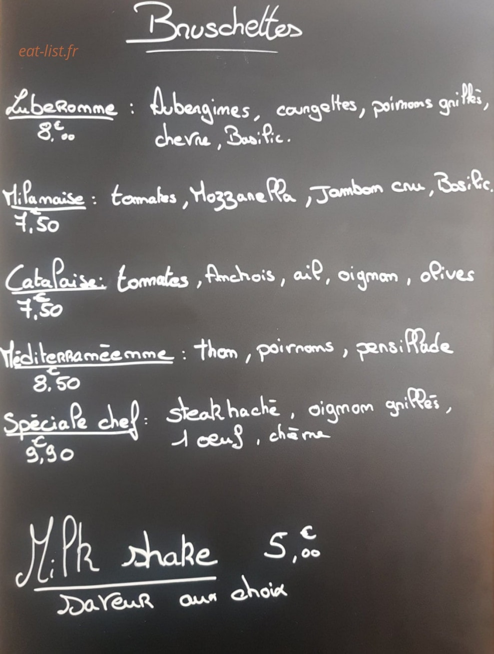Restaurant les cèdres — carte page 1