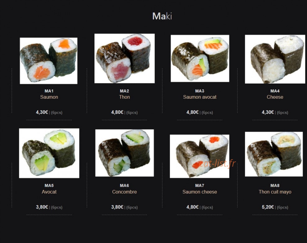 Top maki II — carte page 14