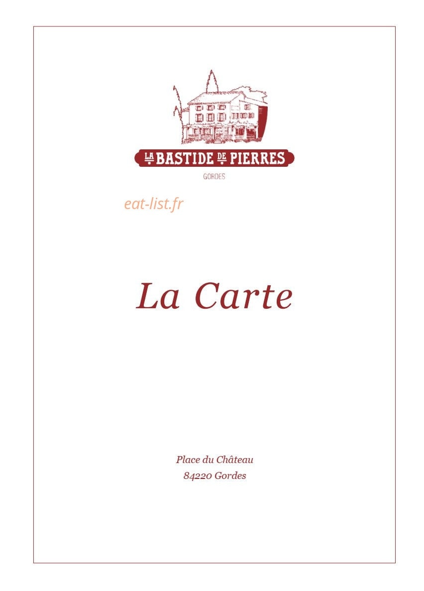 La Bastide de Pierres — carte page 1