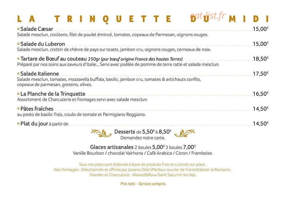 La trinquette — carte page 2