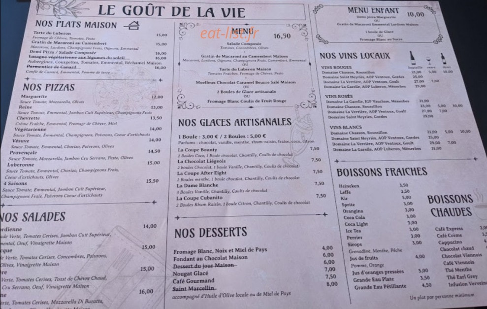 Le goût de la vie — carte page 1